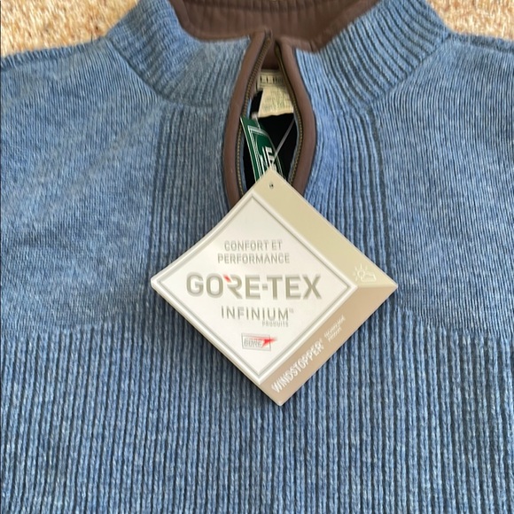 L.L. Bean Blue Zip Up Sweater with Ribbed Collar - Picture 7 of 7